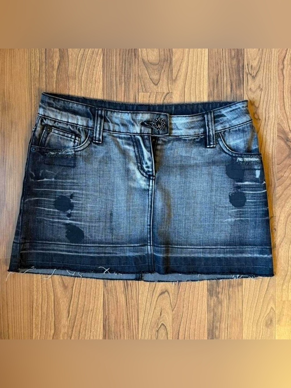 Morgan De Toi Black Denim Mini Skirt - Women's